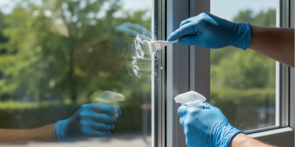 curatare etichete geamuri termopan