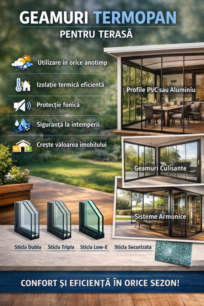 geamuri termopan pentru terasa
