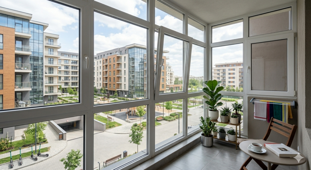 Închiderea balconului cu termopan Închiderea balconului cu termopan